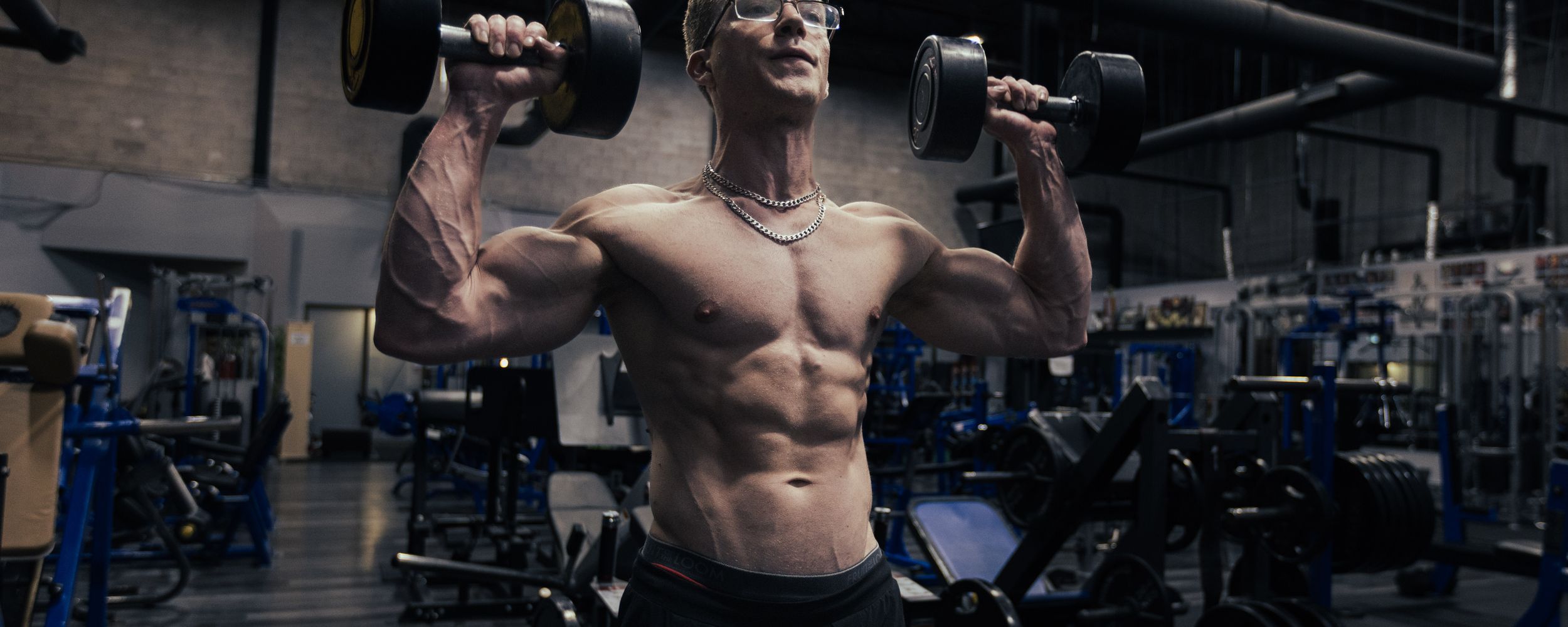 Matt Kennedy lifting
dumbbells at Fitness Element Markham